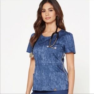Jaanuu xs denim scrub top, great condition!